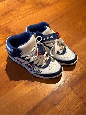 Reebok Kids White, Navy & Red Mid-Top Sneakers